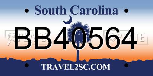 BB40564 South Carolina License Plate