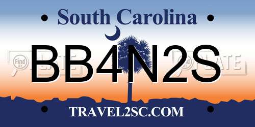 BB4N2S South Carolina License Plate