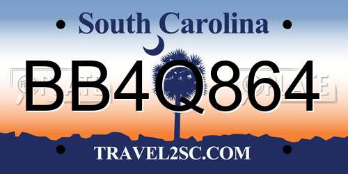 BB4Q864 South Carolina License Plate