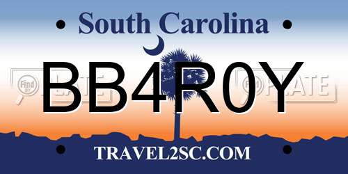 BB4R0Y South Carolina License Plate