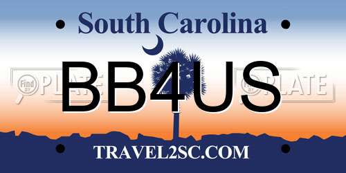 BB4US South Carolina License Plate