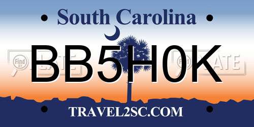 BB5H0K South Carolina License Plate