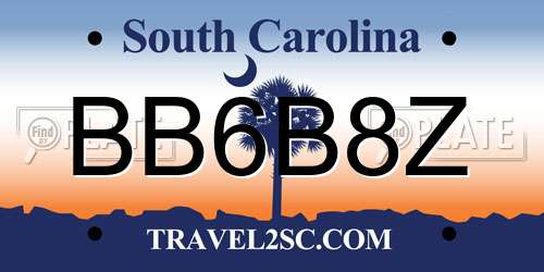 BB6B8Z South Carolina License Plate