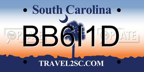 BB6I1D South Carolina License Plate