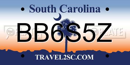 BB6S5Z South Carolina License Plate