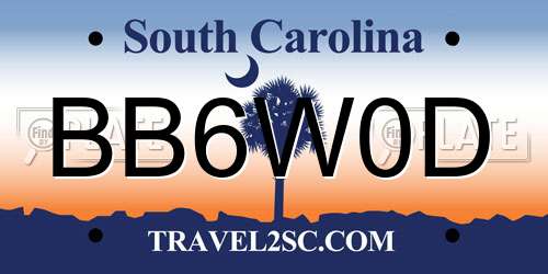 BB6W0D South Carolina License Plate