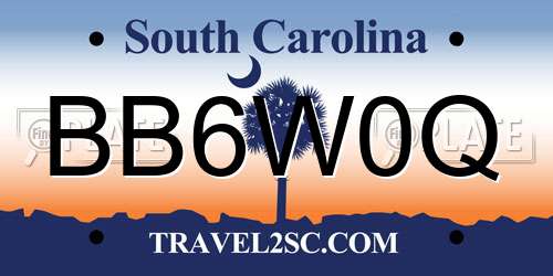 BB6W0Q South Carolina License Plate