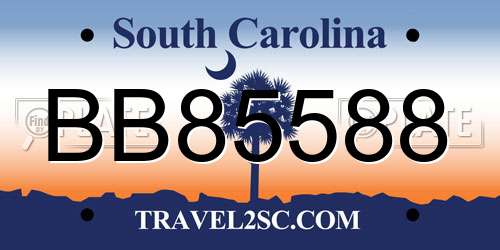 BB85588 South Carolina License Plate