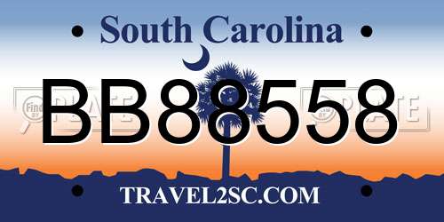 BB88558 South Carolina License Plate