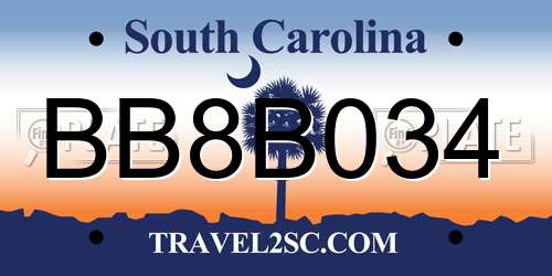 BB8B034 South Carolina License Plate
