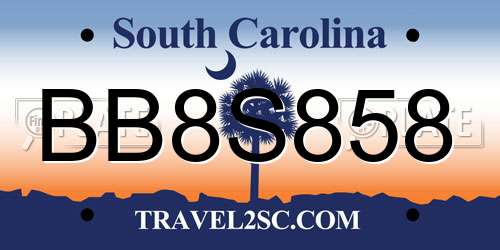 BB8S858 South Carolina License Plate