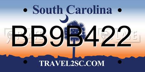 BB9B422 South Carolina License Plate
