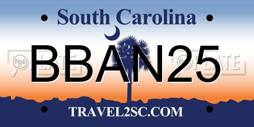 BBAN25 South Carolina License Plate