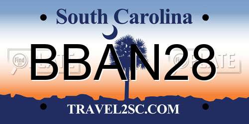 BBAN28 South Carolina License Plate