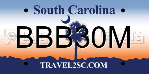 BBB30M South Carolina License Plate