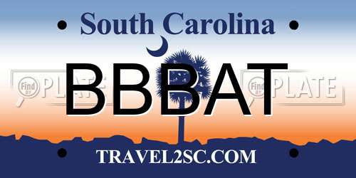 BBBAT South Carolina License Plate