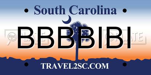 BBBBIBI South Carolina License Plate