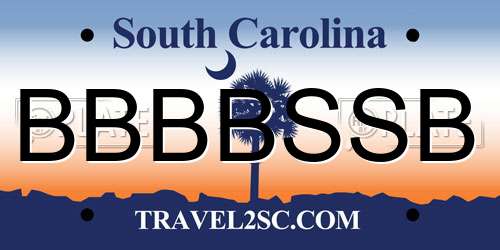 BBBBSSB South Carolina License Plate