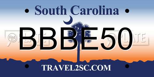 BBBE50 South Carolina License Plate