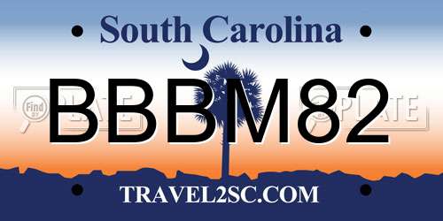 BBBM82 South Carolina License Plate