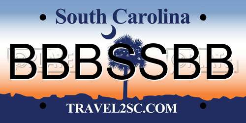 BBBSSBB South Carolina License Plate