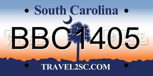 BBC1405 South Carolina License Plate