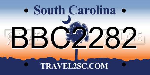 BBC2282 South Carolina License Plate