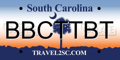 BBCTTBT South Carolina License Plate