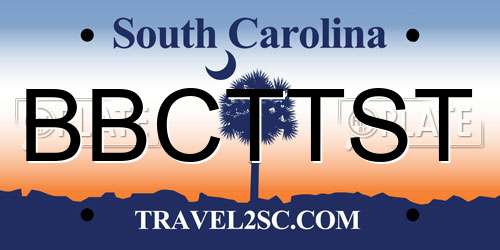 BBCTTST South Carolina License Plate