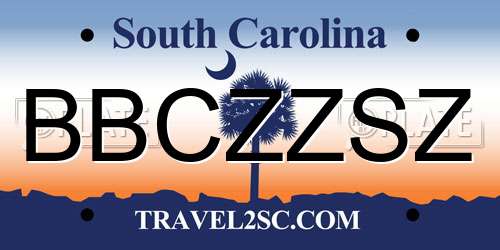 BBCZZSZ South Carolina License Plate