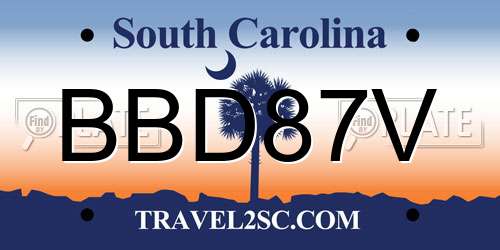 BBD87V South Carolina License Plate