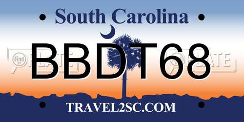 BBDT68 South Carolina License Plate