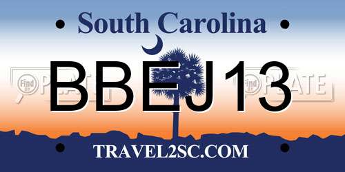 BBEJ13 South Carolina License Plate