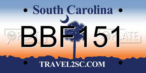 BBF151 South Carolina License Plate