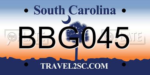 BBG045 South Carolina License Plate