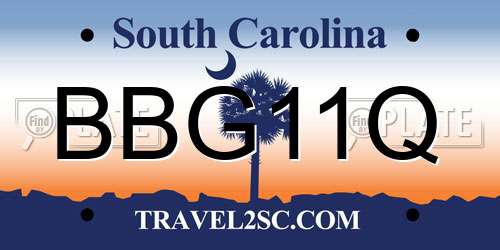 BBG11Q South Carolina License Plate