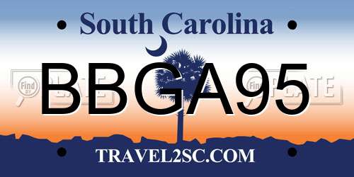 BBGA95 South Carolina License Plate