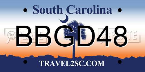 BBGD48 South Carolina License Plate