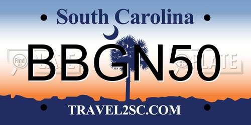 BBGN50 South Carolina License Plate