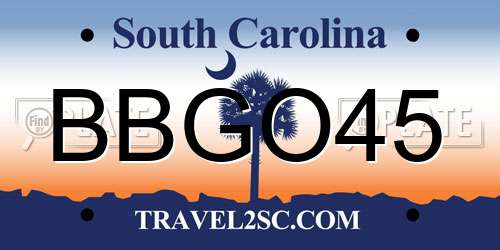 BBGO45 South Carolina License Plate