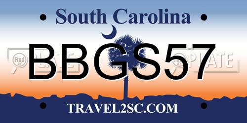 BBGS57 South Carolina License Plate
