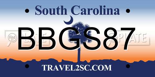 BBGS87 South Carolina License Plate