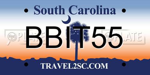 BBIT55 South Carolina License Plate