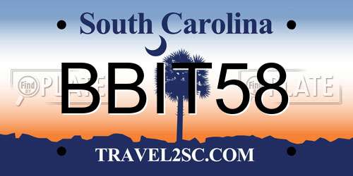 BBIT58 South Carolina License Plate