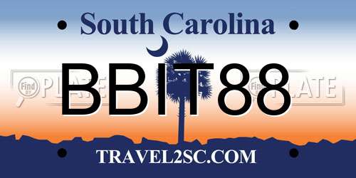 BBIT88 South Carolina License Plate