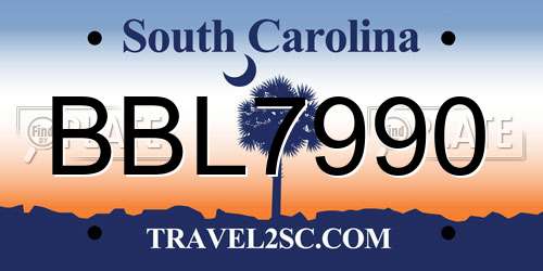 BBL7990 South Carolina License Plate