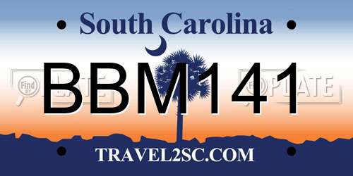 BBM141 South Carolina License Plate