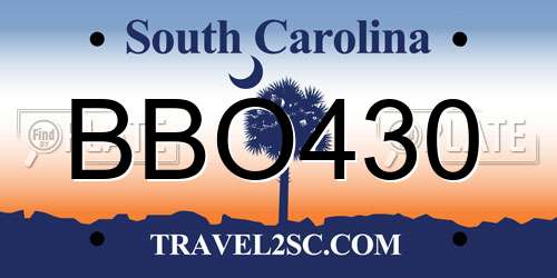 BBO430 South Carolina License Plate