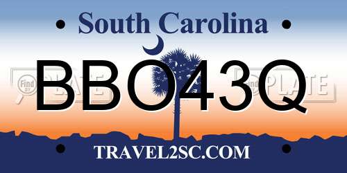 BBO43Q South Carolina License Plate