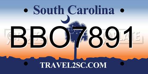 BBO7891 South Carolina License Plate